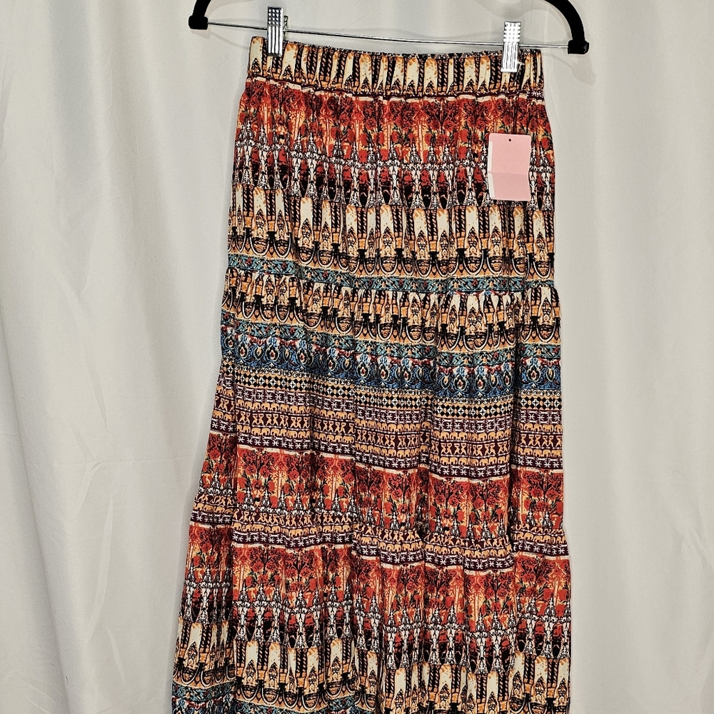 Bohemian Multicolor Maxi Skirt - Picture 5 of 8